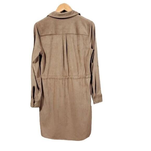 Tommy Hilfiger suede feel button front Shirt dress with tie waist woman's size 6 - Picture 7 of 12